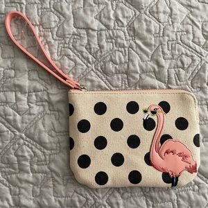 Pink flamingo wristlet from Old Navy, one size.